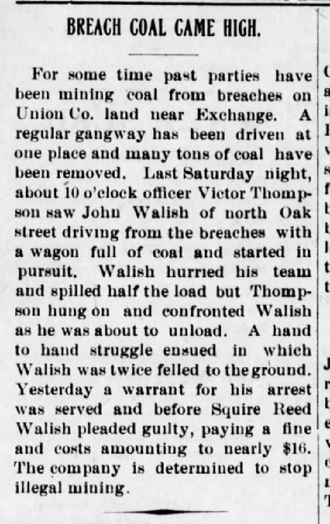 &ldquo;Breach Coal Game High&rdquo; newspaper clipping