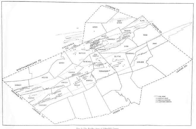 Full map of Schuylkill County Booktleg Mines